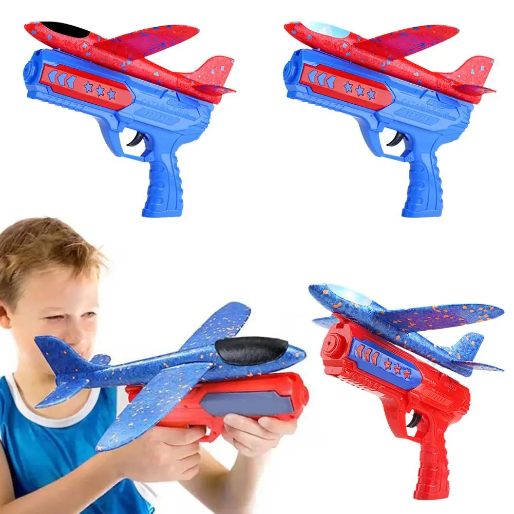 

Children's Foam Ejection Airplane Toy Parent-Child Gift Boy Airplane Sports Game Ejection Toy Foam Launcher Outdoor Interac H7I3
