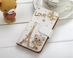Bling Rhinestone Leather Flip Wallet Case for iPhone, Handmade Phone Cover, 15, 14, 11, 12, 13, Pro, MAX, XR, 16 Plus 16Pro max