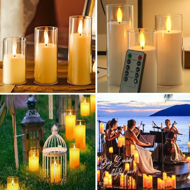 5 أضواء شموع LED عديمة اللهب ديكور متمنيا إبداعي شموع وهمية بلاستيكية تعمل بالبطارية مهرجان الزفاف العائلي