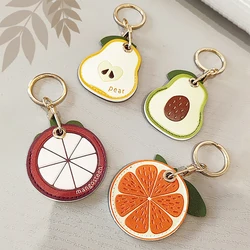 Leather Keychain Holder Case for Apple AirTag Cute Protective Air Tag Cover Keychain Ring Anti-Scratch Finder GPS Tracker Case