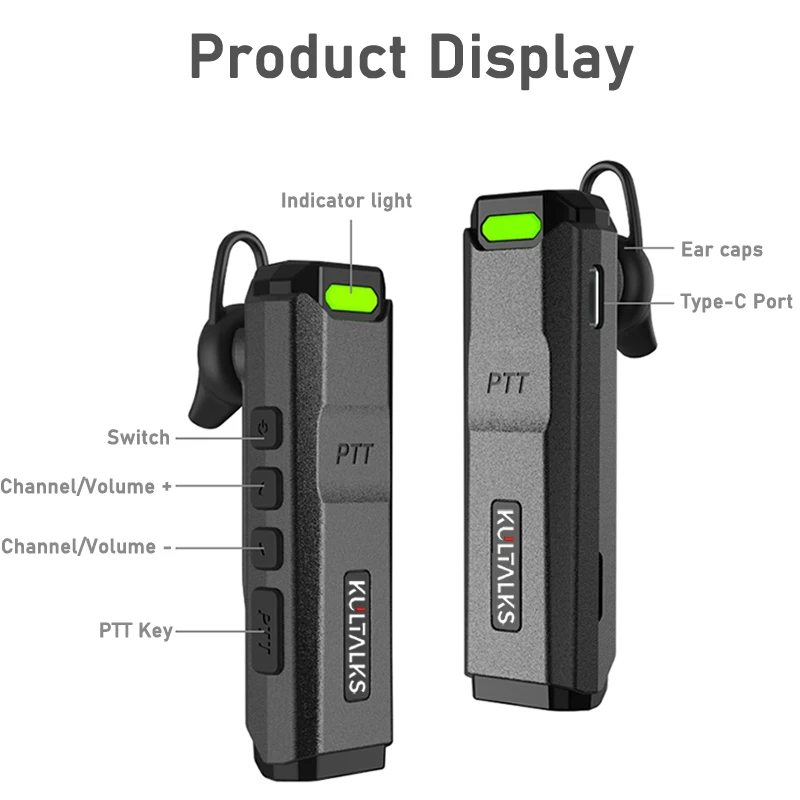 Портативная рация с ушным креплением, Беспроводная мини-рация, двусторонняя радиосвязь, ушной крючок, рация, переговорное устройство, китайская фабрика