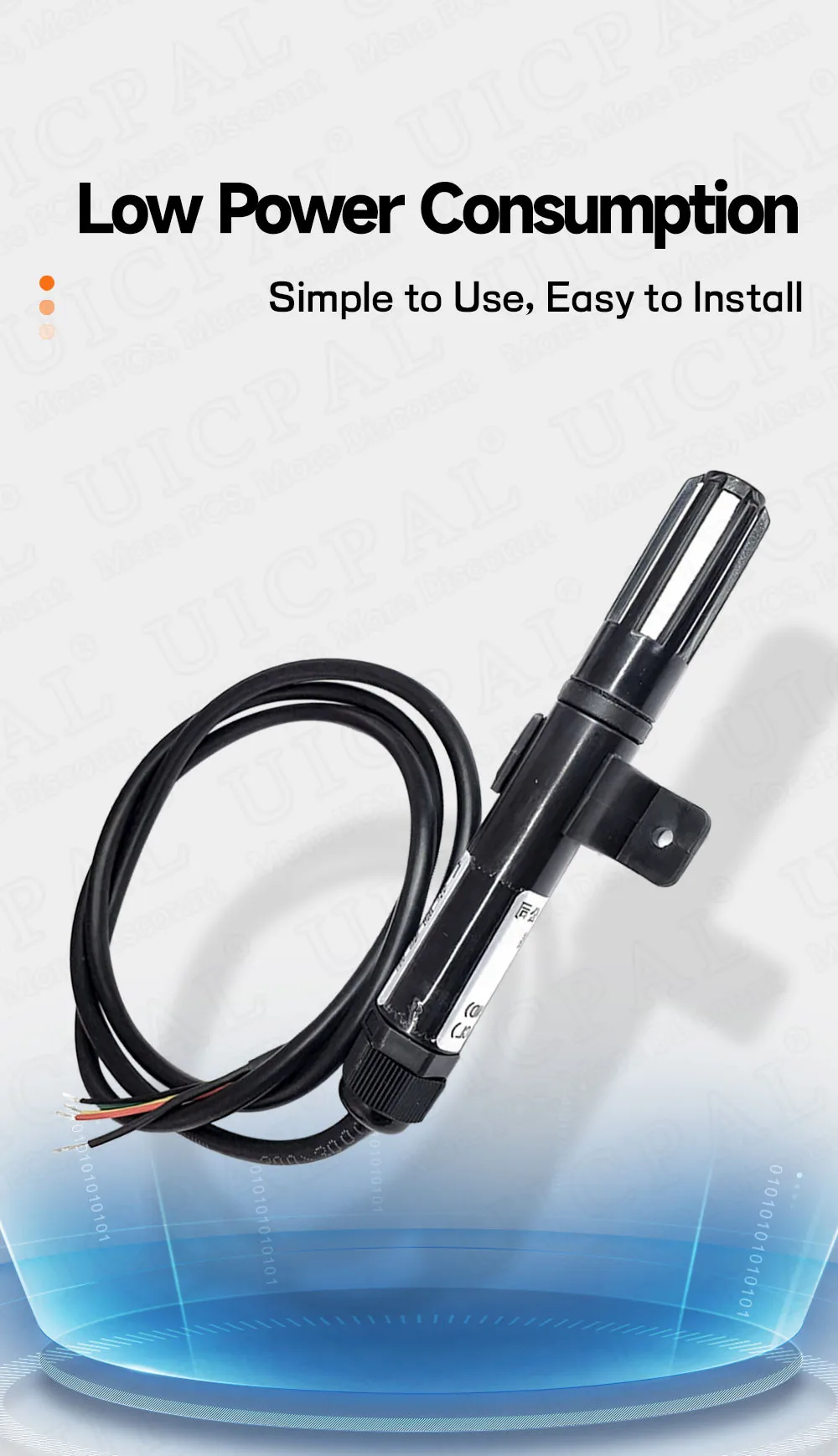 Bme280 hochpräzises Temperatur-und Feuchtigkeit sensor sonden kabel 1m 2m 3m 5m digitaler Sensor i2c oder rs485 wasserdichter Schild – Detail 4