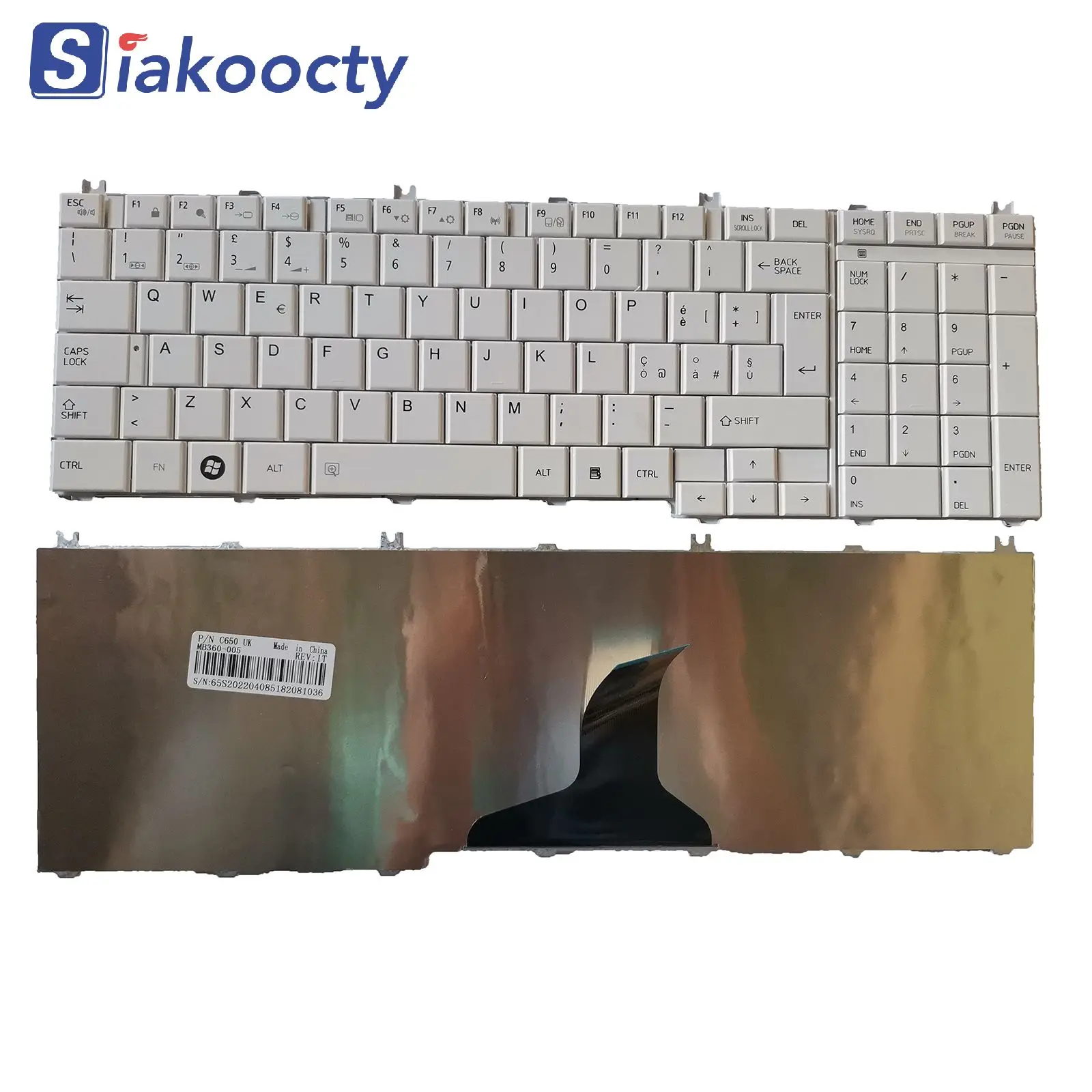 IT Keyboard FOR TOSHIBA Satellite C650 C650D L670 L670D L750 L755 WHITE