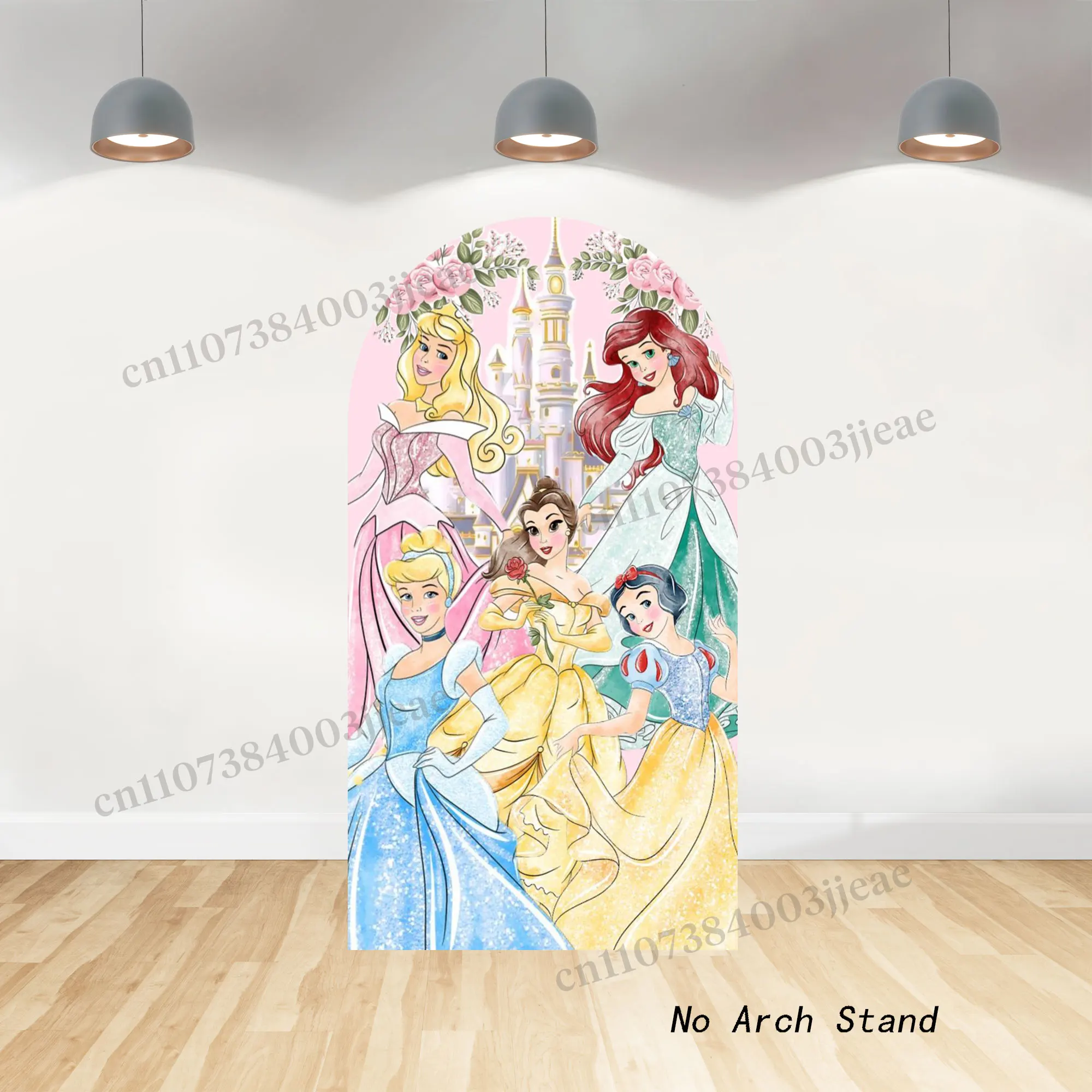 The Princess Party Decoration Arch Background Girl 1st Birthday Aurora Belle Cinderella Castle Backdrop Baby Shower Cover Poster view 4