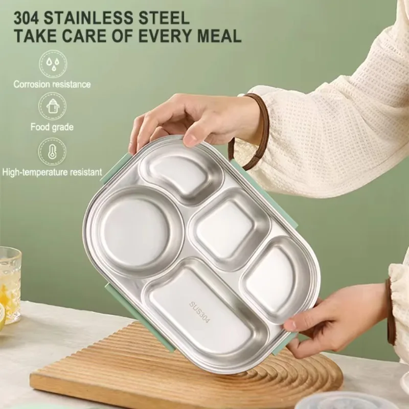 

Портативные герметичные детские ланч-боксы Bento с логотипом, термонабор из нержавеющей стали для взрослых девочек и детей