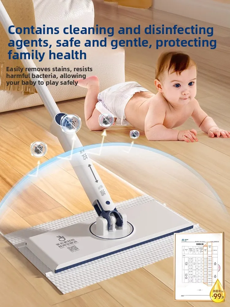 Baojiajie Herramienta de limpieza doméstica: Mopa de papel con pinza para eliminación de polvo y paño absorbente estático