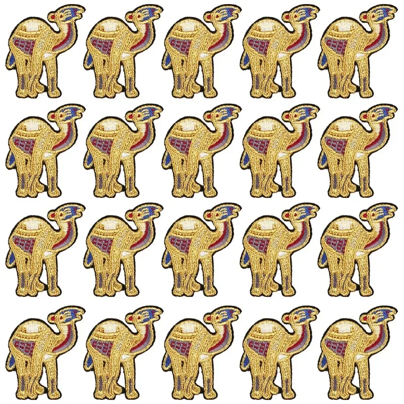 High-grade Gold Camel Embroidery Cloth Sticker Computer Embroidery Ironing Patch Gold Silk Embroidery Desert Camel Chapter Boy