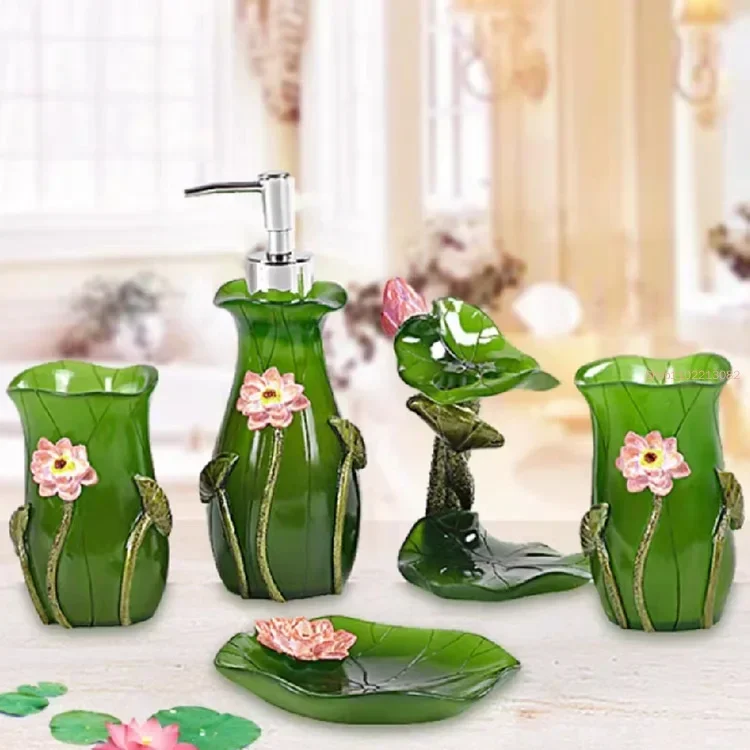 5pcs/set Resin Bathroom Access – Wedding Bathroom Supply Kit recenzja i cena