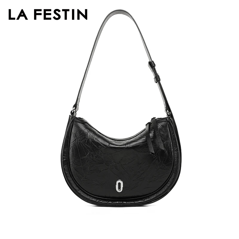 LA FESTIN 2024 New Bag Original Shoulder Crossbody Large Capacity Tote Bag Women's Commuter Lafitin Track Half Moon Bag Type Bag