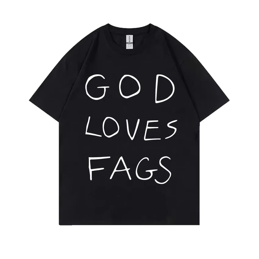 TV Series Shameless Ian Gallagher God Loves Fags Same Style Print T-shirt Men Women Casual Tshirt Male T Shirts