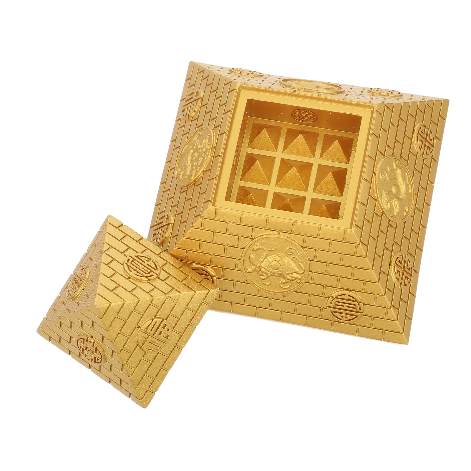 Small Egyptian Pyramid Sculpture Miniature Resin Statue Ancient Egypt Architecture Home Desktop Decor Bookshelf Decoration