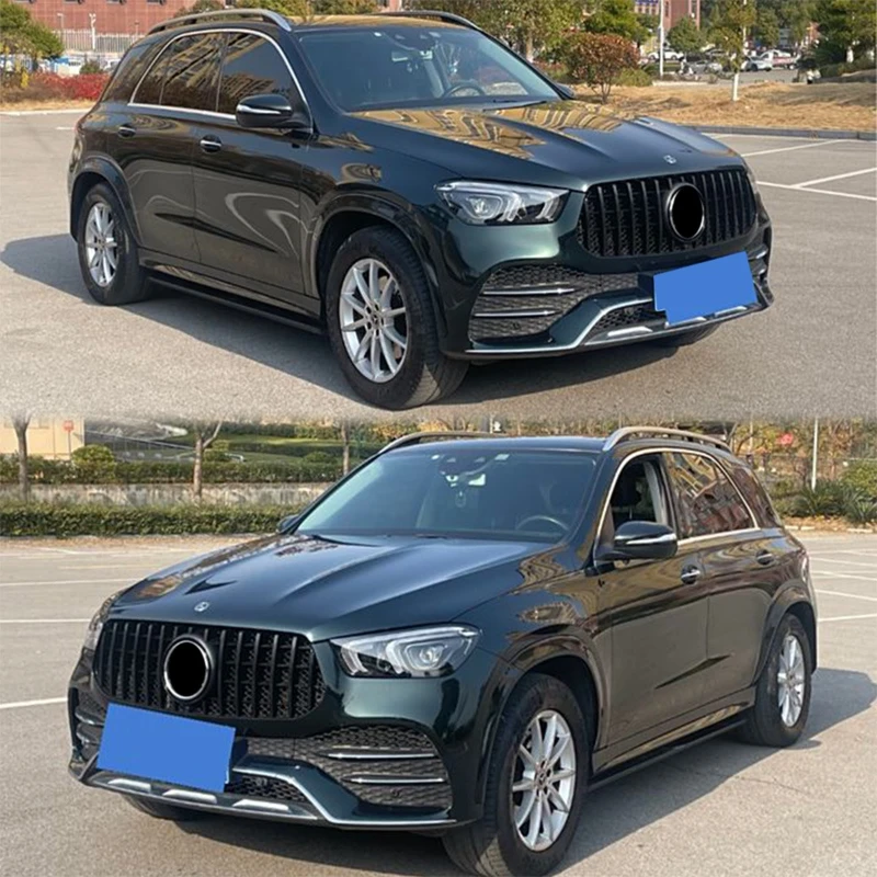 Magickit GT Style Grille Gloss Black لـ 2020-2022 Mercedes Benz W167 GLE350 GLE450 مجموعة الشبكة الأمامية كوبيهية