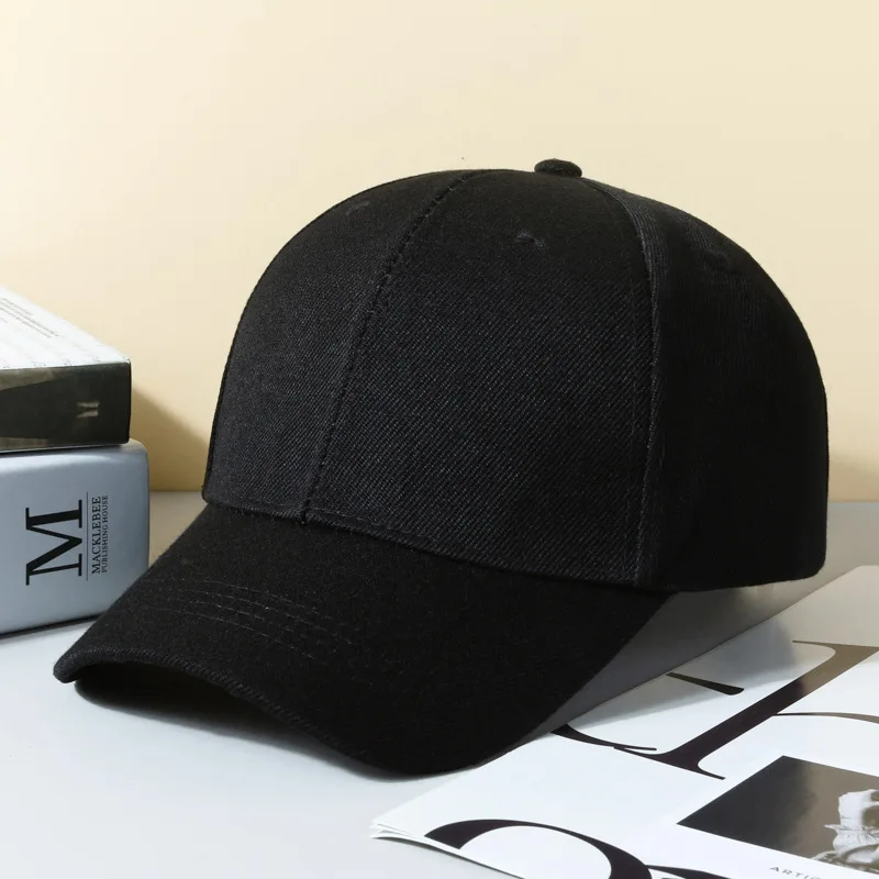 Unisex Wide Brim Baseball Cap Slimming Solid Color Fashion Advertising Hat Women Men Simple Sport Duckbill Cap Adjustable