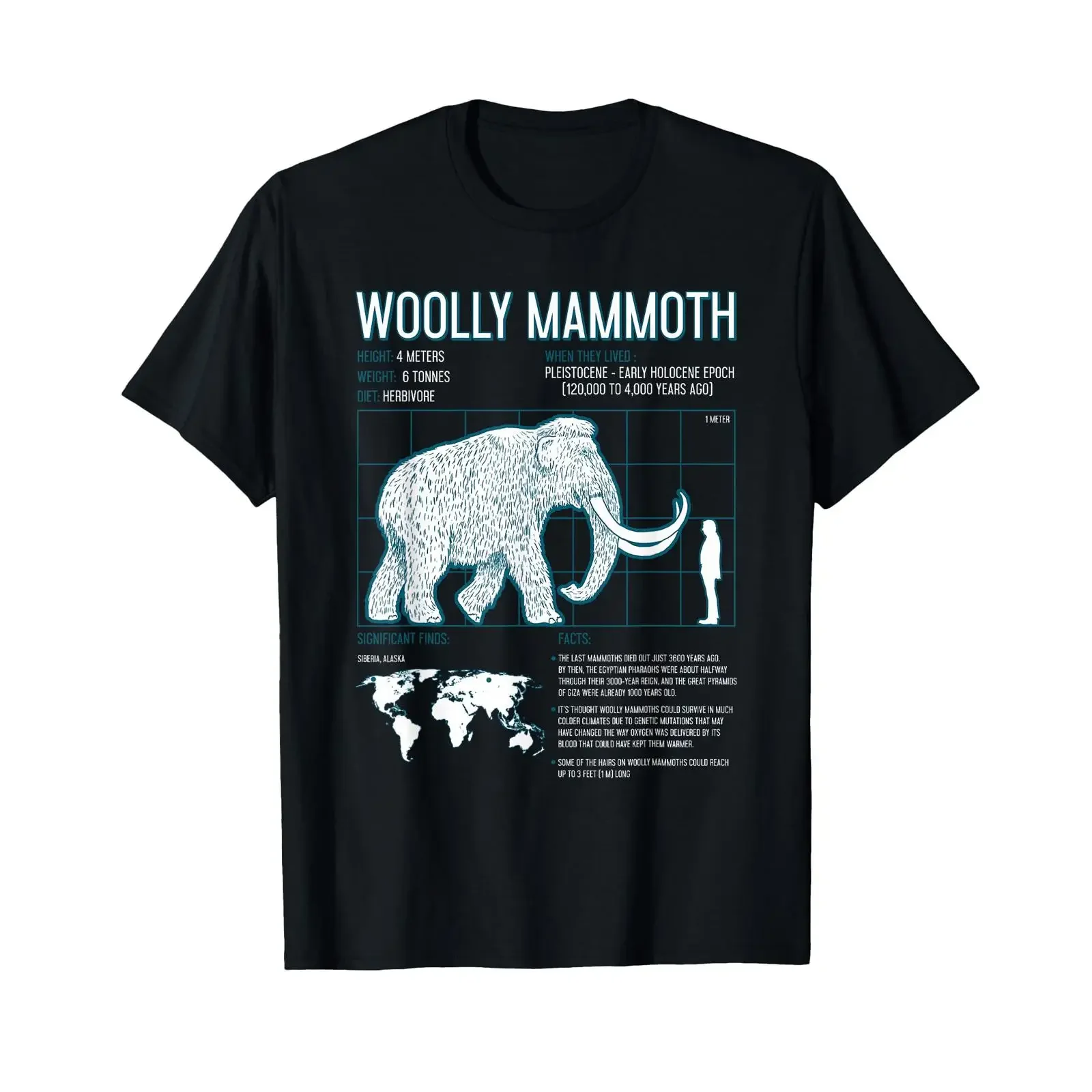 Woolly Mammoth T Shirt Facts Extinct Animals Vintage s vintage Washed Comfortable designer clothes fashion Casual Stretched