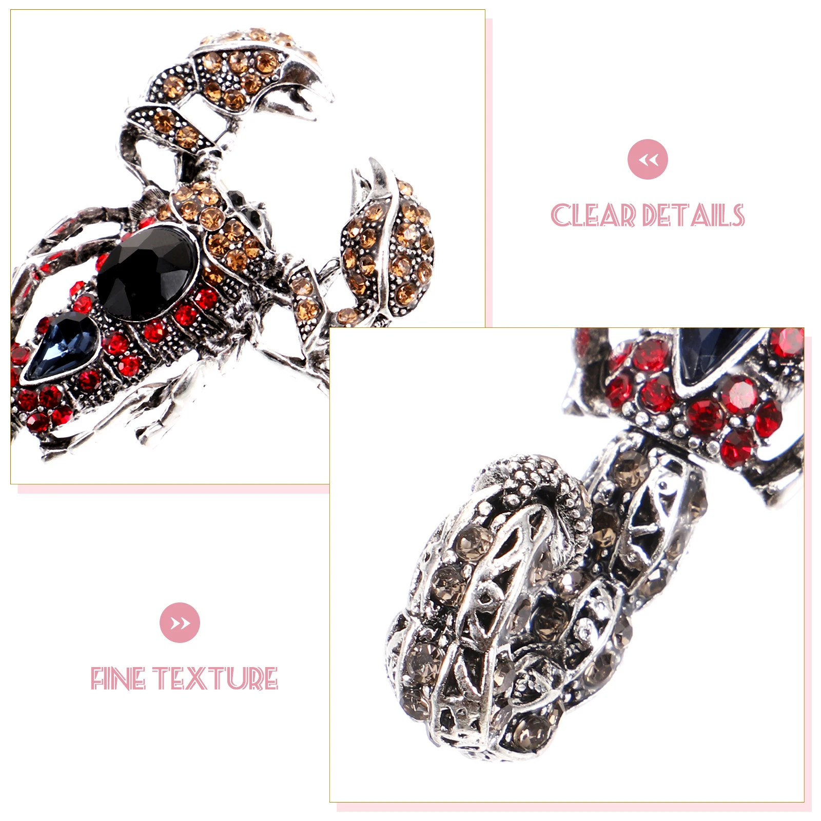 

Exquisite Brooch Decor Vintage European and American Stylish Pin Alloy Rosy Dazzling