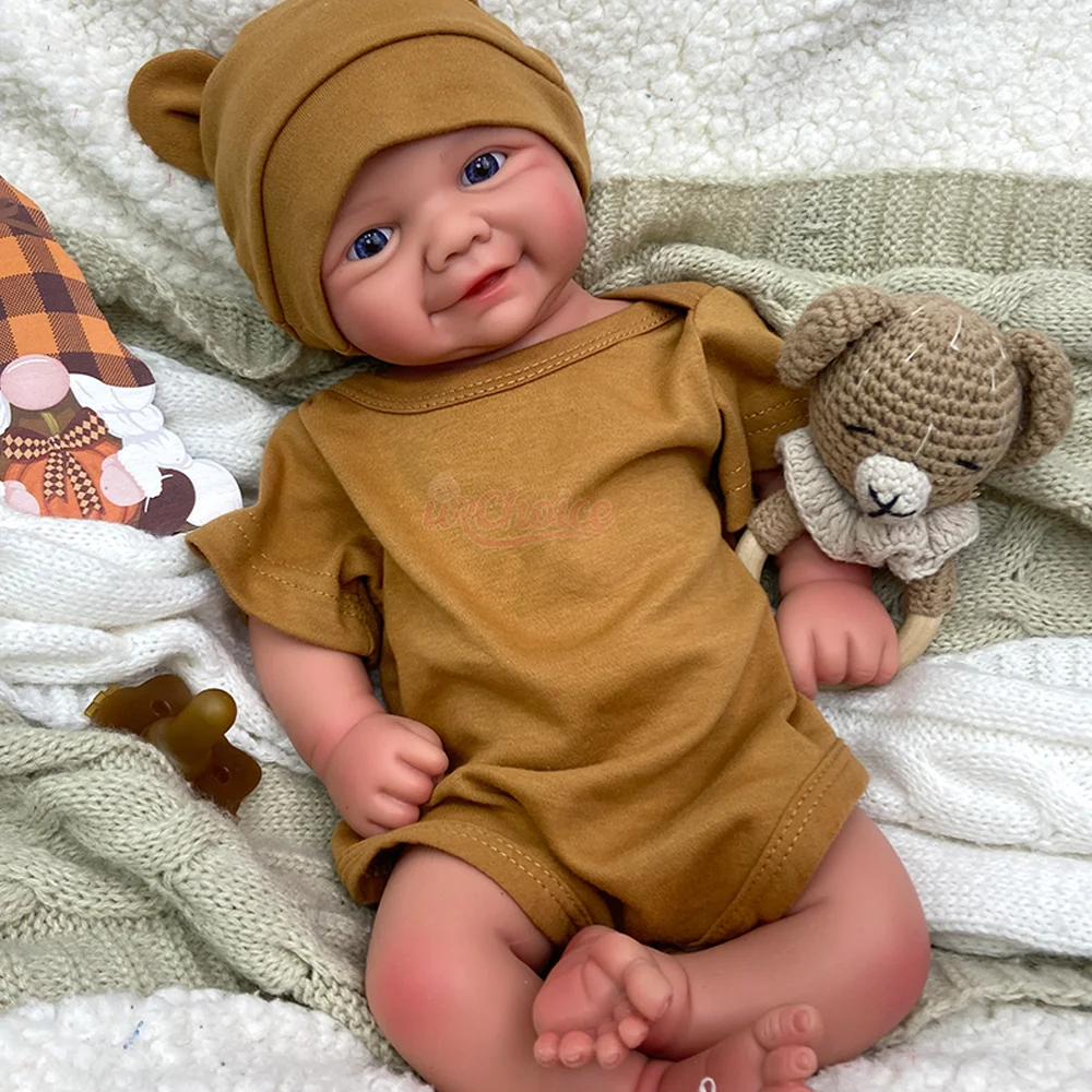 17 Zoll Weiche Silikon-Reborn-Babypuppe, Lebensechte Reborn-Kleinkindpuppe Vivienne, Realistische Babypuppe, Neugeborenen-Puppe Mädchen & Junge mit Blauen Augen