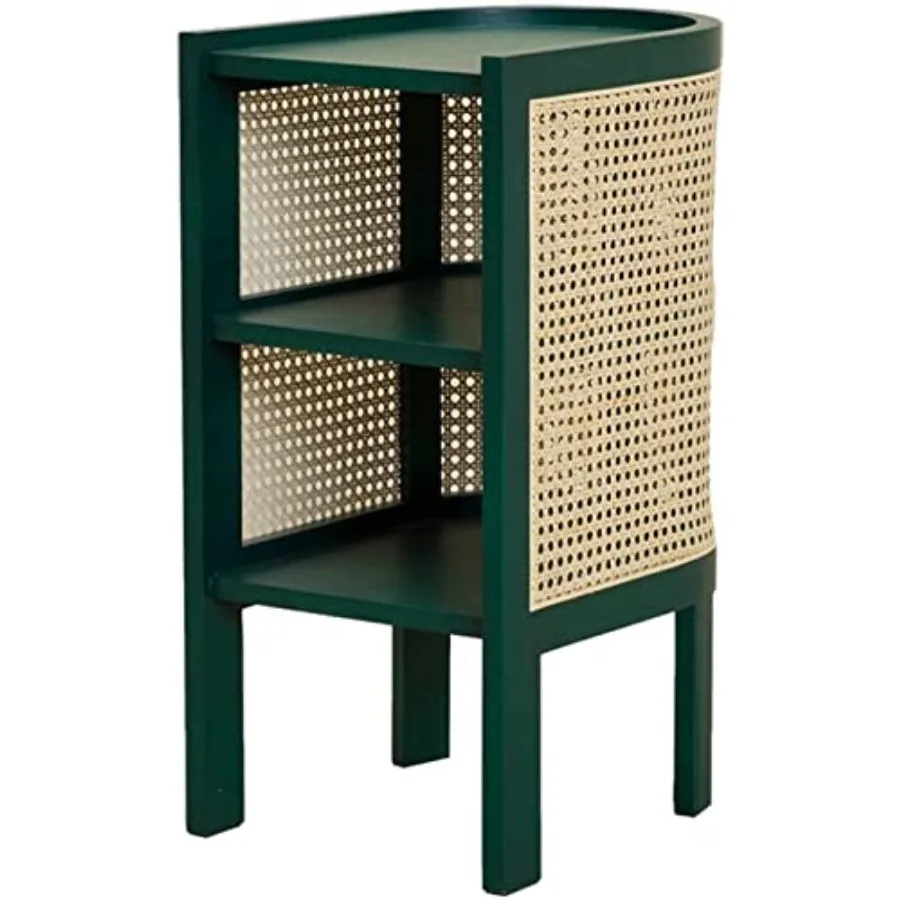 

Nightstand Nightstand Nordic Simplicity Bedside Table With 2 Shelves, Real Rattan Wood Nightstand For Bedroom, Bedside Cabinet