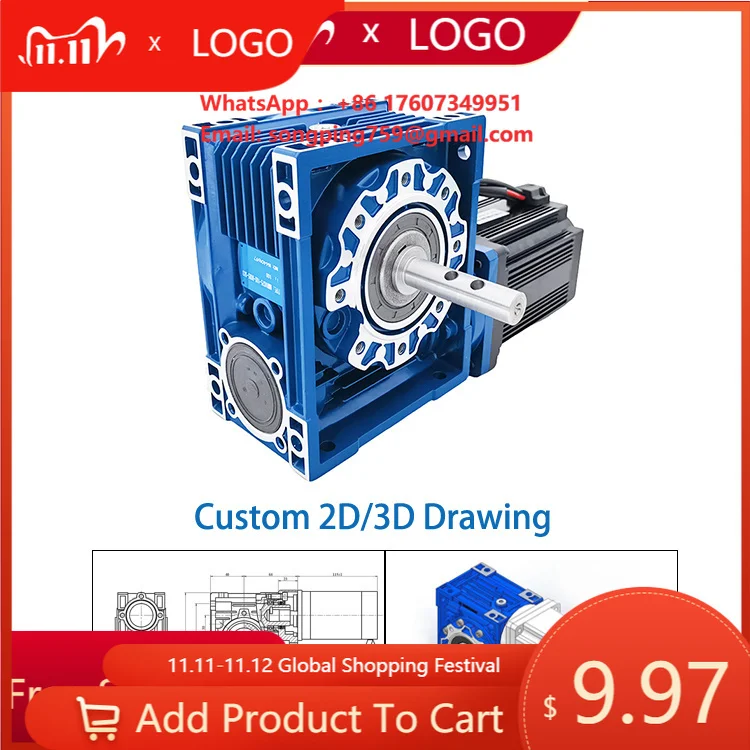 BeUDMKE 24 Volt 48 Volt 310 Volt 1000w 1500w 2000w Big Toque Bldc Worm Gear Reducer Gearbox Motor
