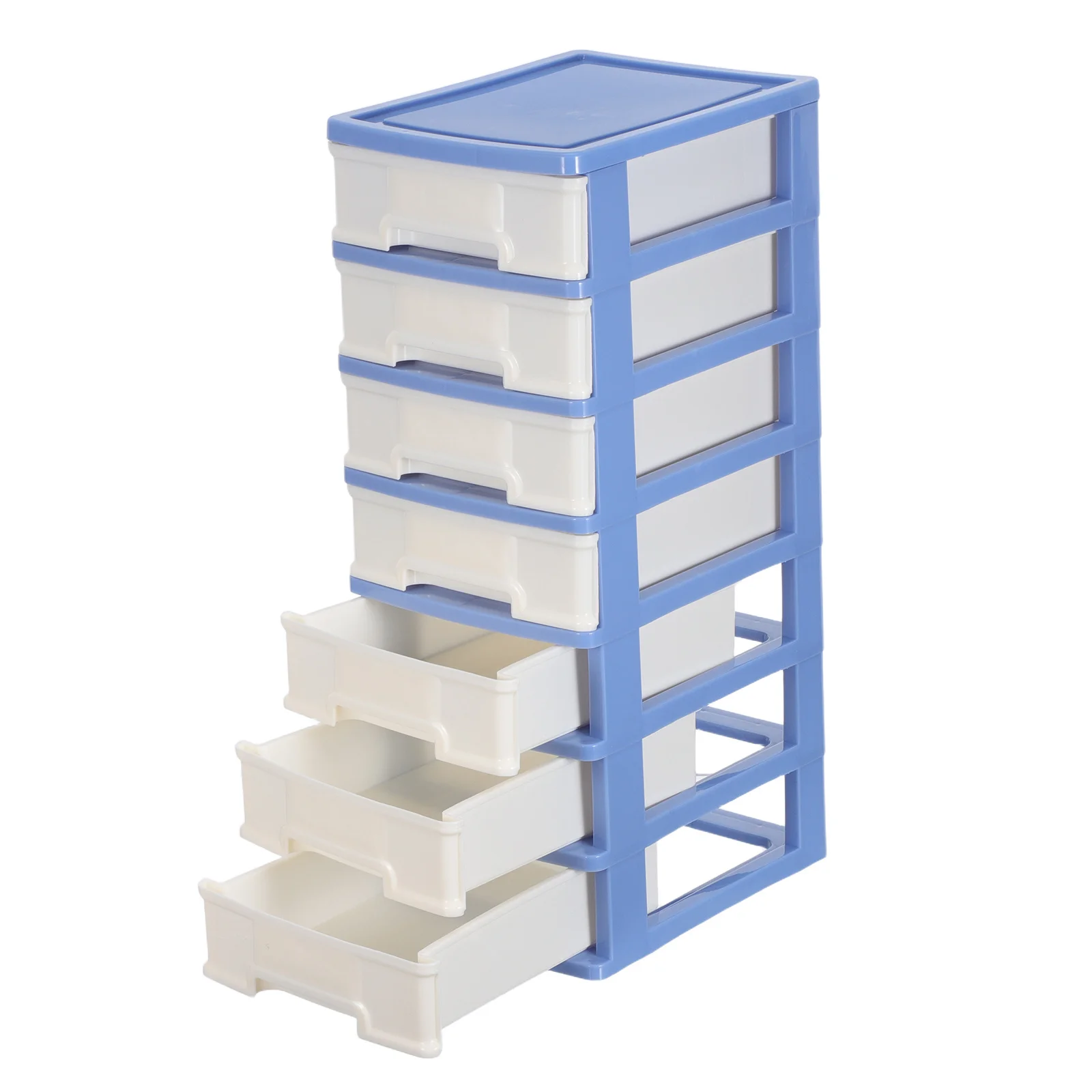 

Multi-Layer Plastic Drawer Desktop Storage Organizer Small Stationery Craft Case 13.8x6.7x5 Blue Plastic Storage