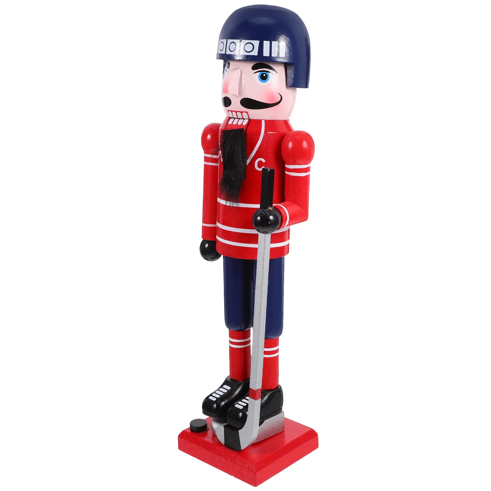 

Ice Hockey Player Nutcracker Figure 36CM Wood Christmas Decor Tabletop Shelf Ornament Gift Idea Unique Xmas Statues