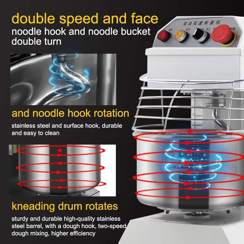 3kg 5kg 8kg 10kg 12kg 15kg 20kg 25kg 50kg 100kg Kneader do ciasta na pizzę Mąka piekarnicza Mieszalnik spiralny Mikser do ciasta chlebowego