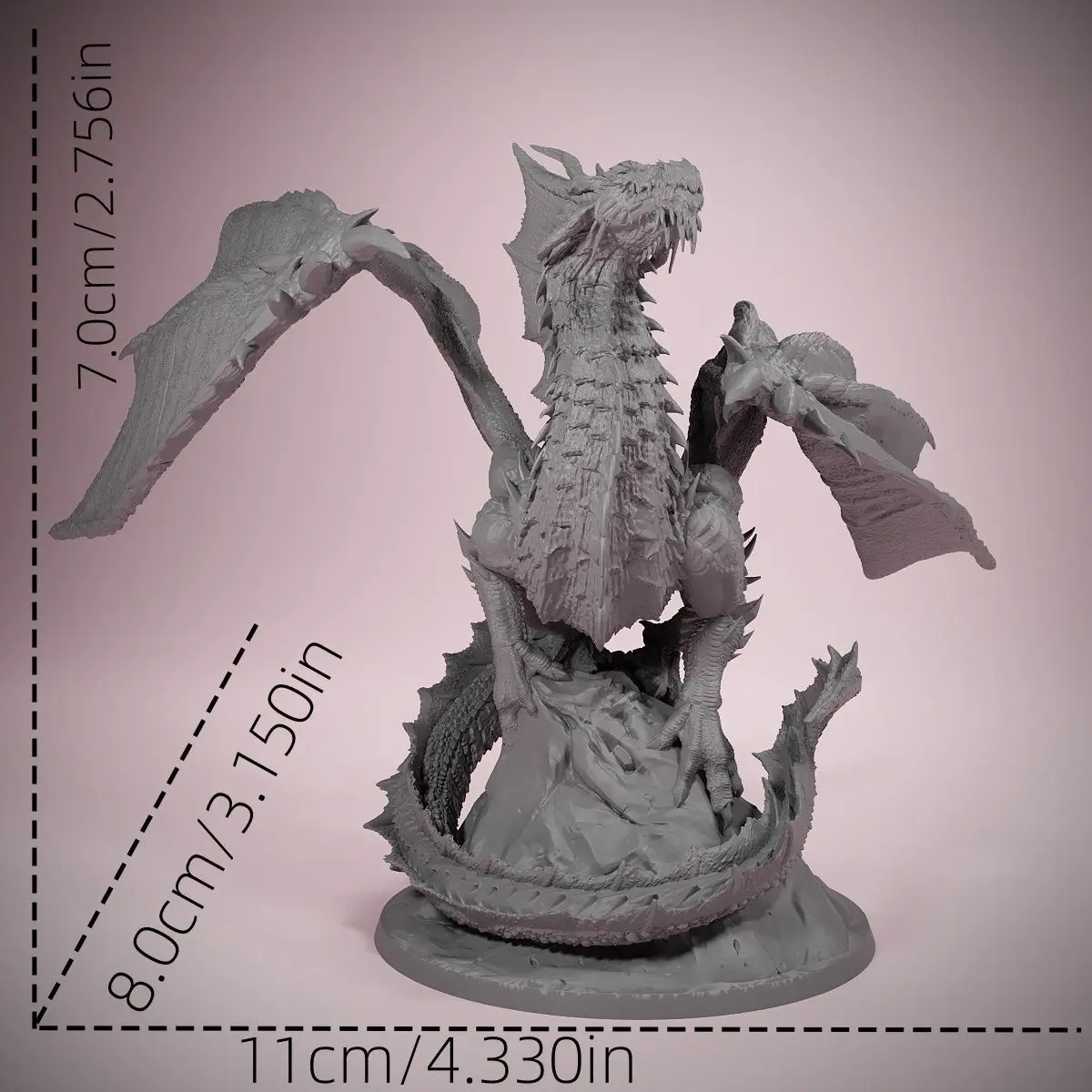 70mm Dragon Emperor Selak Sutton 3d Printed Coloring Models DIY Self-assembly Figurines Resin Miniature Decoration Crafts