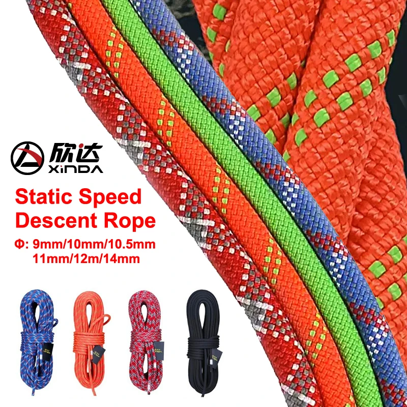 Φ:9mm-14mm-5m/Stück, Statisches Abseilseil, Seile für Outdoor-Klettern, Höhenarbeiten, Schnelles Abseil-Sicherheitsseil, P738