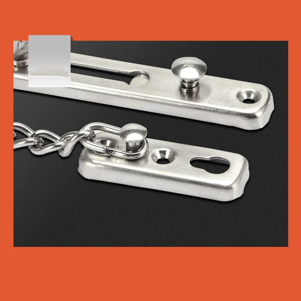 

Chain Door Lock Stainless Steel Straight Chain Security Door Chain Guard Latch Lock for Home Hotel (Silver)