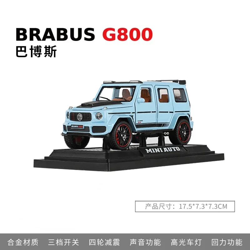 1:32 Mercedes Benz Brabus G800 BIG G symulacja odlewane modele ze stopu metalu Model samochodu światło dźwiękowe Pull Back kolekcja zabawki na prezenty dla dzieci