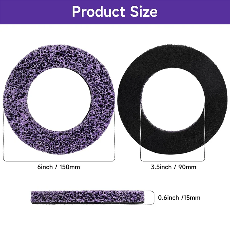 ABKP-Metal For Processing, Cleaning Disc 2Pcs Coarse Nylon Fabric Diameter 150Mm CSD Disc For Wheel Hub Cleaner