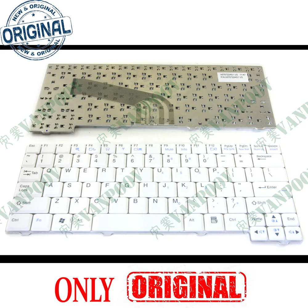 Genuine New Notebook Laptop Keyboard for LG X110 White US Version - P/N V070722AS1 High Quality fast shipping