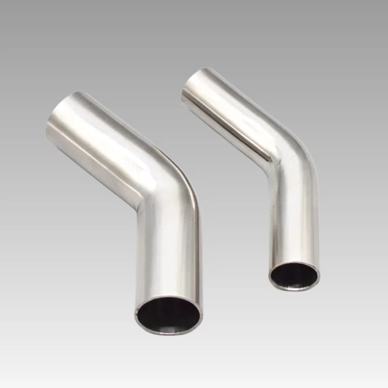 

Sanitary grade 304 stainless steel 45 degrees lengthened elbow inside and outside polishing automatic welding 1.5/2.0mm elbow pi