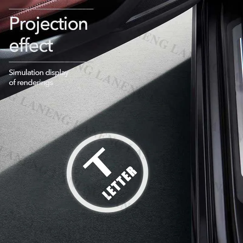 Для Tesla Model Y 3 S X Автомобильные двери Светодиодный проектор с логотипом HD Добро пожаловать Свет 3D Лазерный призрачный теневой свет Модель 3 Автомобильный свет