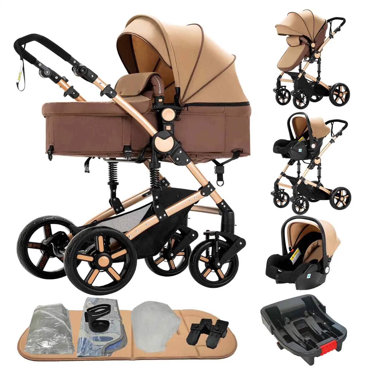 

3 In 1 Baby Car Baby Cart Baby Carriage Infant Stroller Baby Three Light Stroller Stroller for Newborns Luxury Pram Two-way Mom