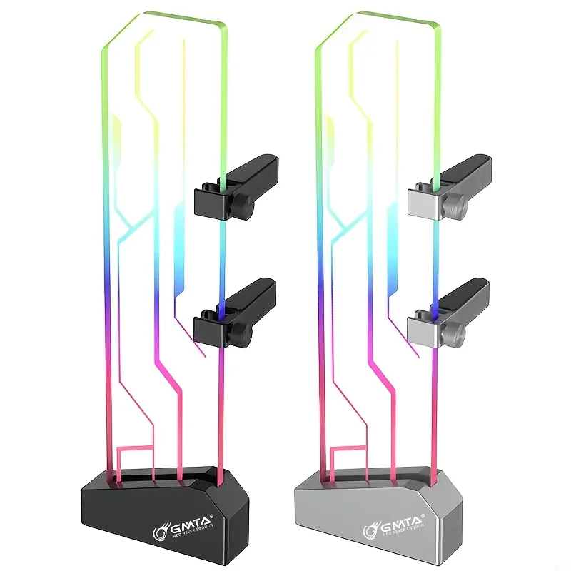 Hardened Glass Graphics Card VGA Stand Holder with 5V 3pin ARGB Lighting for Desktop Customization and Upgrades Video Card