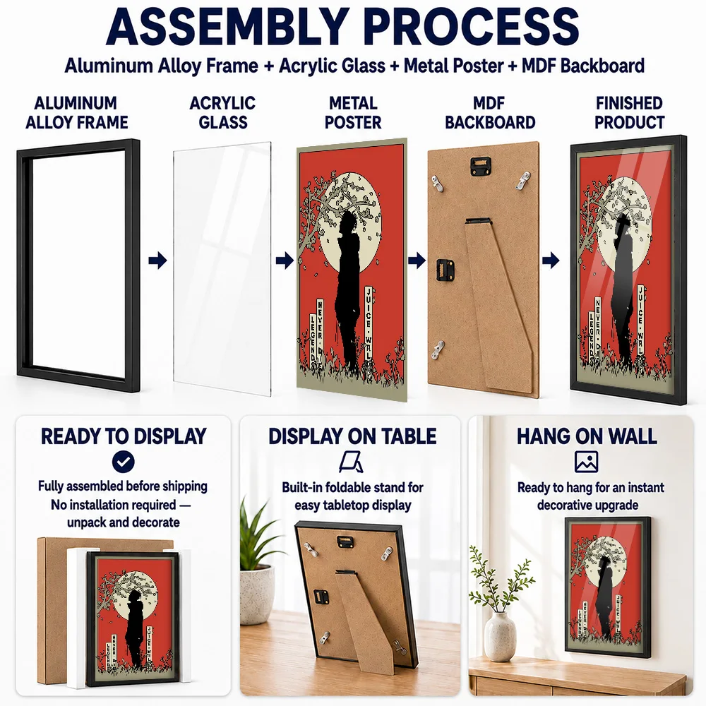 Juice WRLD Skysaw Framed Aluminum Metal Poster Customized Photo Vintage Sound Style Wall Art For Listening Room Music Fan Gift