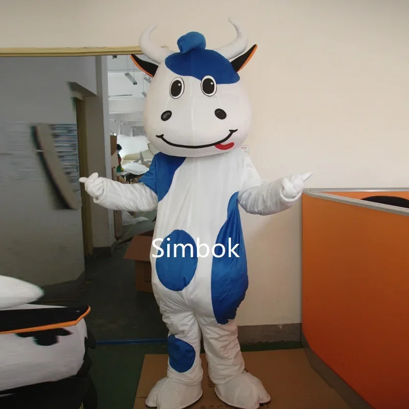 Simbok Cute Cows Cartoon Doll Mascot Cosplay Costume for Adult Men Women Anime Outfit Atmosphere Halloween Birthday Party