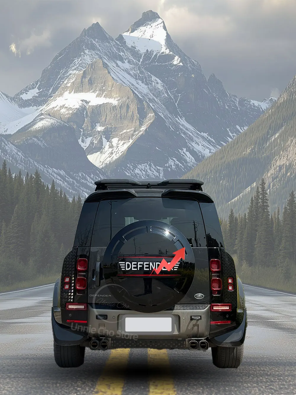 

For New Defender 90 110 130 L663 Car Exterior Wheel Protector Bumper Guard Spare Tire Cover With LED Light Styling 2020-2025