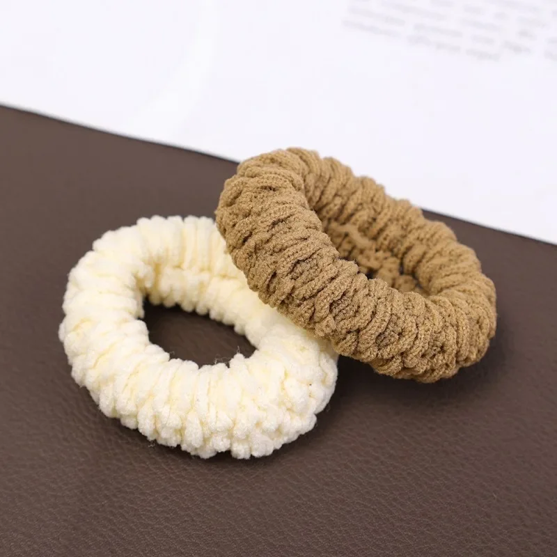 High Elastic Thick Hair Rope Autumn Winter Women Versatile Rubber Band Simple Solid Color Towel Loop Party Hair Accessories Gift