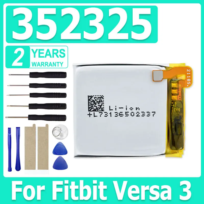 

Replace "0" Cycle 260mAh 511 352325 Battery For Fitbit Versa 3 Versa3 Smart Watch Batterie AKKU + Tools