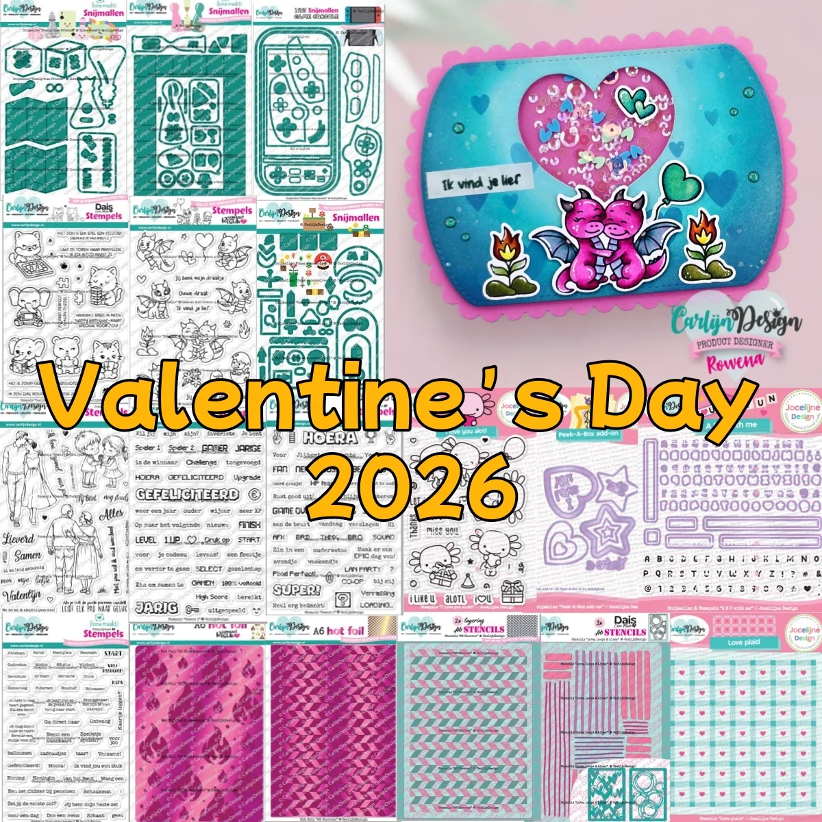 Valentine's Day 2026 Love Plaid Slimline Game Hearts Metal Cutting Dies Clear Stamps Stencil Hot Foil for DIY Template Supplies