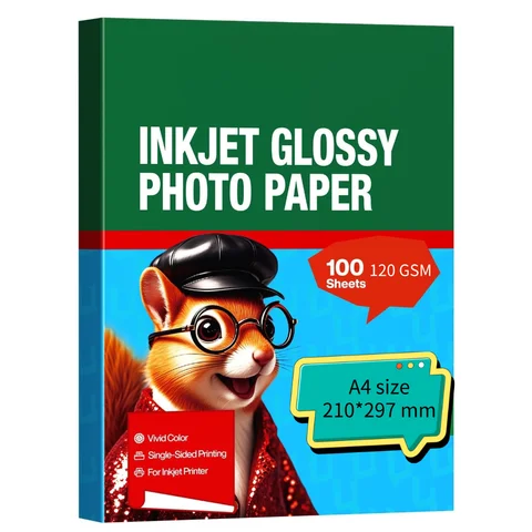 Carta fotografica lucida su un solo lato A4 da 100 fogli 8,3X11,7 pollici 120 g/m2 Carta fotografica per stampante a getto d'inchiostro per stampa volantino menu