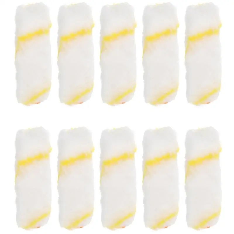 

10pcs Wall Paint Roller Cover Roller Frame Nap Roller Refill For House Painting Brush Frame Replacement Wall Paint Tool 4 Inch