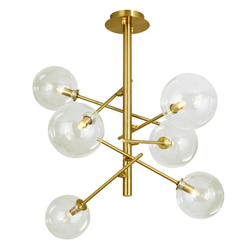 Lampe Suspendue en Forme de Boule de Verre en Fer Forgé, Lustre de Luxe pour Maison, Hôtel, Villa, Chambre à Coucher, Salon, Accessoire d'Ingénierie