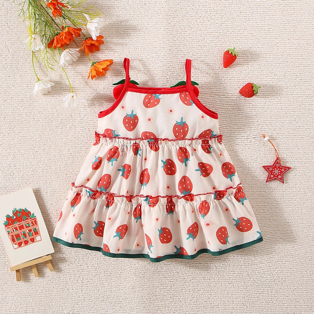 Girls' Dress Summer Cute Fruit Baby Girls' Dress Beach Sweet Baby Dress Baby Girl Clothing