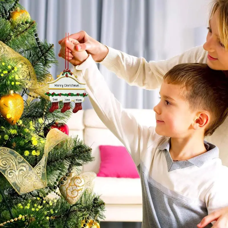 New DIY Personalised Christmas Xmas Tree Stocking Ornament Mantel Family Groups 2025 Holiday Decorations Natale Hanging Pendant