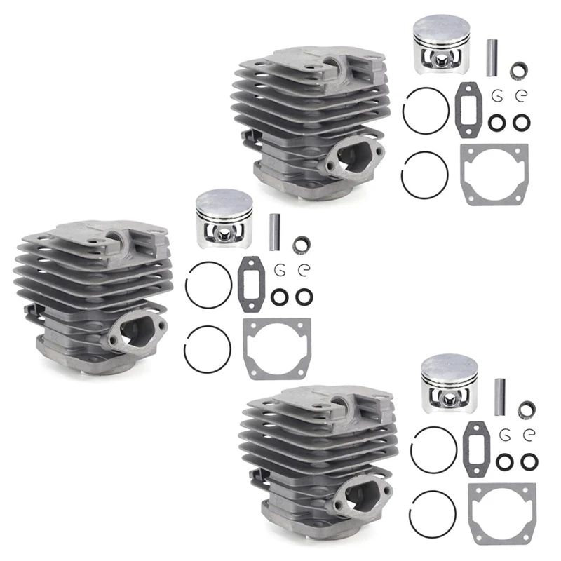 3 Set Diameter 45Mm Chainsaw Cylinder And Piston Set Fit 52 52Cc Chainsaw Spare Parts For Gasoline/Oil Chainsaw Spares