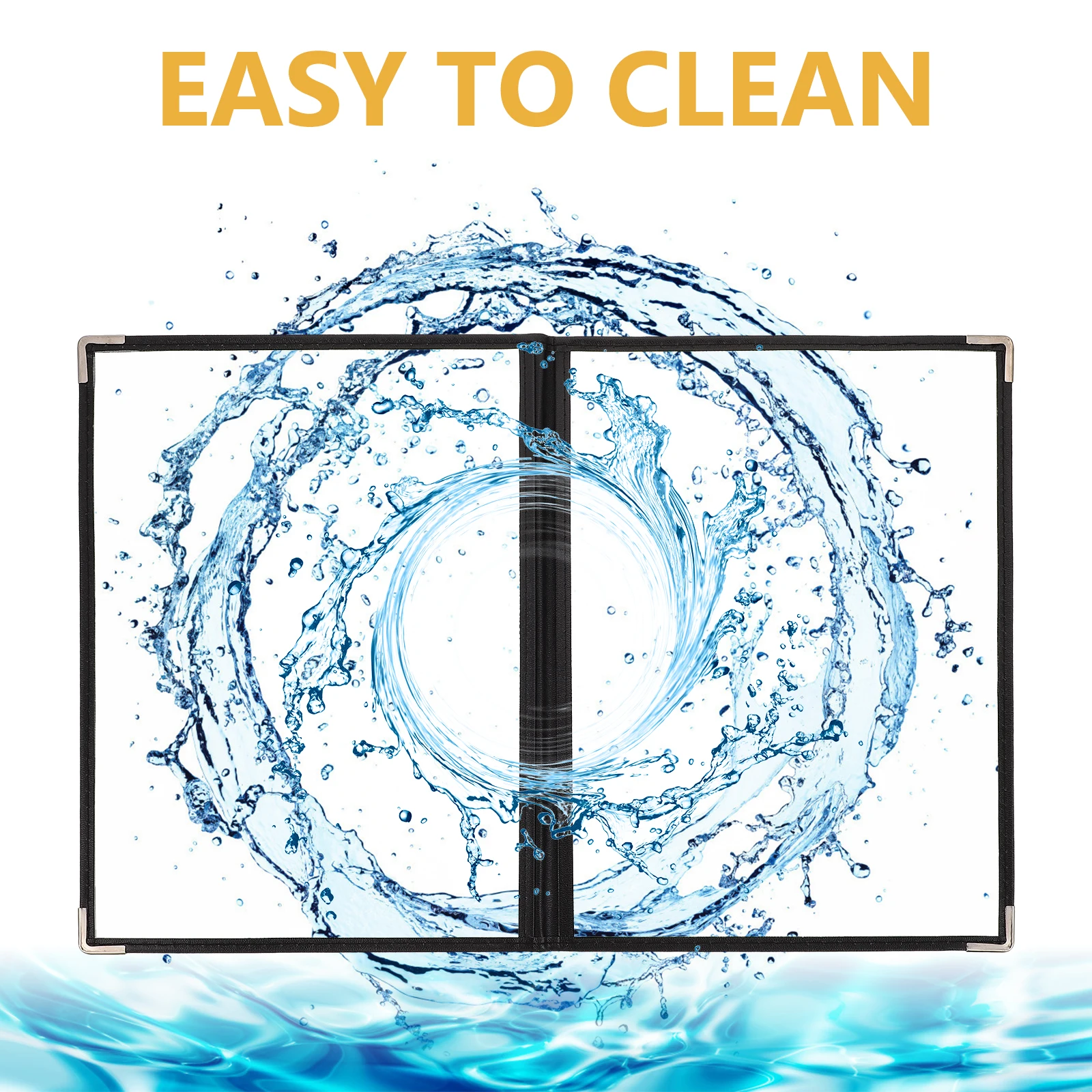 2 Fundas Transparentes para Carpeta de Hojas Sueltas, Portamenús de PVC para Restaurante, Cafetería, Protección de Menús de Bebidas y Vinos, Carpeta de PVC