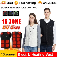 16 Areas Heated Vest Men Women Electric Heating Vest Usb Heated Jacket Heated Vest Bodywarmer Clothing