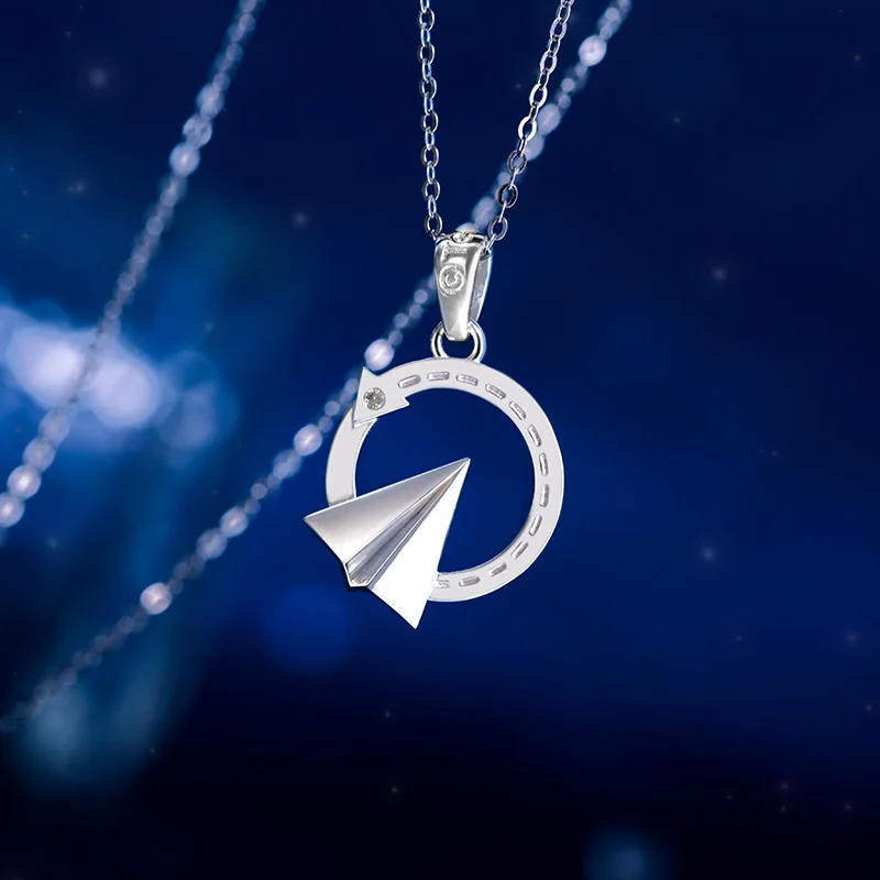 Swallowed Star Paper Plane Trek Star Lovers Xu Xin Pendant Necklace 925 Sterling Silver Anime  Action Figure Gift